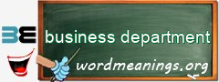 WordMeaning blackboard for business department